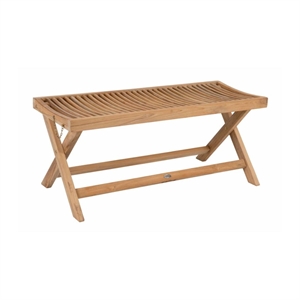 Turin havebænk - Massiv teaktræ - Foldbart - Mål: 105 x 45 x 40 cm. - Stærk pris